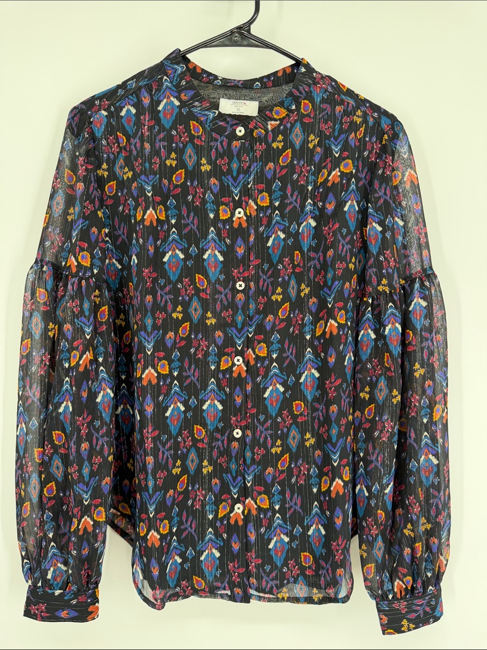 Untuckit Women’s Georgette Bishop Sleeve Button Front LORELEI Blouse NWT Size 10 - Picture 5 of 13